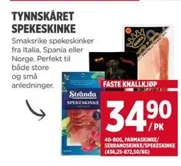 Meny TYNNSKÅRET SPEKESKINKE tilbud