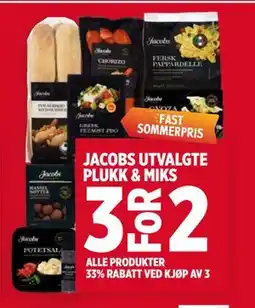 Meny JACOBS UTVALGTE PLUKK & MIKS tilbud