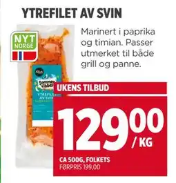 Meny YTREFILET AV SVIN tilbud