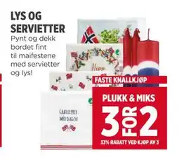Meny LYS OG SERVIETTER tilbud
