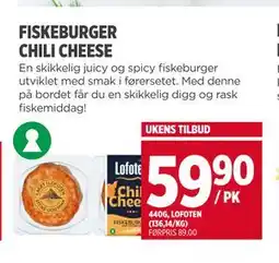 Meny FISKEBURGER CHILI CHEESE tilbud