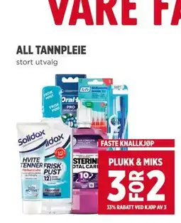 Meny ALL TANNPLEIE tilbud