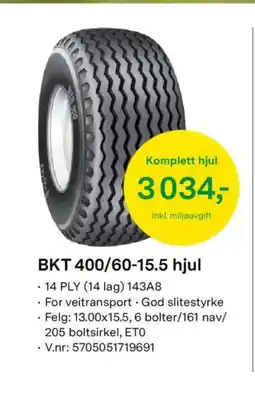 Felleskjøpet BKT 400/60-15.5 hjul tilbud