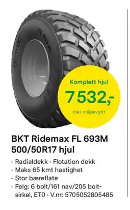 Felleskjøpet BKT Ridemax FL 693M 500/50R17 hjul tilbud
