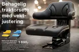 Felleskjøpet Mekanisk førersete i svart/gul/blå skai tilbud