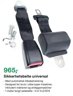 Felleskjøpet Sikkerhetsbelte universal tilbud