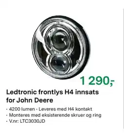 Felleskjøpet Ledtronic frontlys H4 innsats for John Deere tilbud