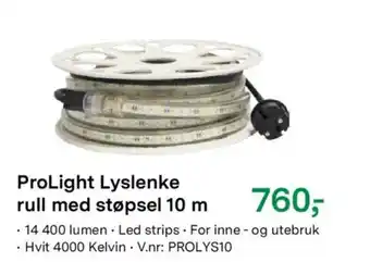 ProLight Lyslenke rull med støpsel