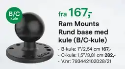Felleskjøpet Ram Mounts Rund base med kule (B/C-kule) tilbud
