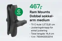 Felleskjøpet Ram Mounts Dobbel sokkel- arm medium tilbud
