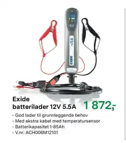 Felleskjøpet Exide batterilader 12V 5.5A tilbud