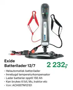Felleskjøpet Exide Batterilader 12/7 tilbud