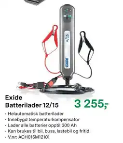Felleskjøpet Exide Batterilader 12/15 tilbud