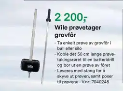 Felleskjøpet Wile prøvetager grovfôr tilbud