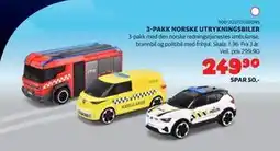 Lekia 3-PAKK NORSKE UTRYKNINGSBILER tilbud