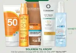 Vitusapotek Vidi Sol sollotion til kropp SPF 50, 200 ml., Medlemspris tilbud