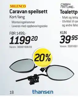 Thansen Caravan speilsett tilbud