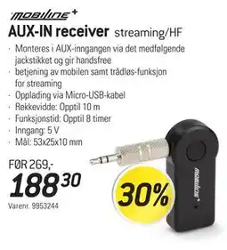 Thansen AUX-IN receiver tilbud