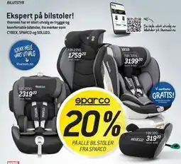 Thansen 20% PÅ ALLE BILSTOLER FRA SPARCO tilbud