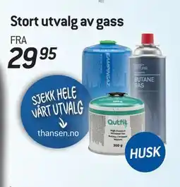 Thansen Stort utvalg av gass tilbud