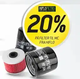 Thansen 20%. PÅ FILTER TIL MC FRA HIFLO tilbud