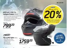 Thansen 20% PÅ HELHJELM DRAKEN ELLER FLIP UP HJELM tilbud