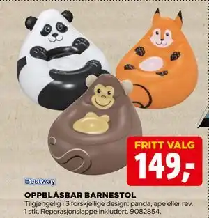 jem & fix OPPBLÅSBAR BARNESTOL tilbud