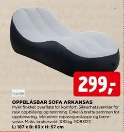 jem & fix OPPBLÅSBAR SOFA ARKANSAS tilbud