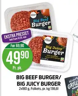 Kiwi BIG BEEF BURGER/ BIG JUICY BURGER tilbud