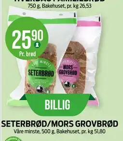 Kiwi SETERBRØD/MORS GROVBRØD tilbud