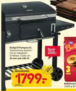 Rusta Kullgrill Pampas XL, Medlemspris tilbud