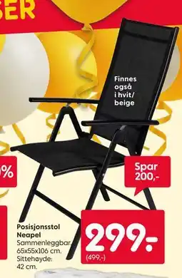 Rusta Posisjonsstol Neapel tilbud