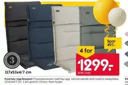 Rusta Pute høy rygg Newport tilbud