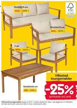 Rusta Villastad loungemøbler tilbud