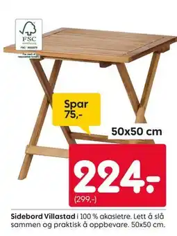 Rusta Sidebord Villastad tilbud