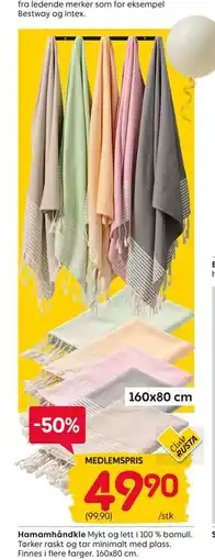 Rusta Hamamhåndkle, Medlemspris tilbud