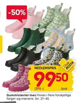 Rusta Gummistøvler Ines, Medlemspris tilbud