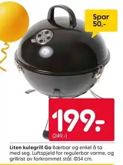 Rusta Liten kulegrill Go tilbud