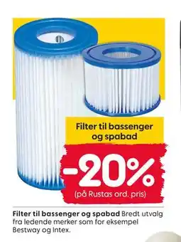 Rusta Filter til bassenger og spabad tilbud