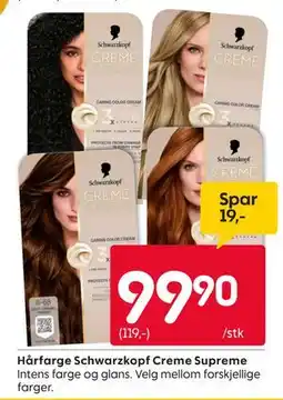 Rusta Hårfarge Schwarzkopf Creme Supreme tilbud
