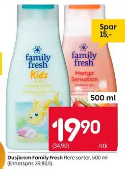 Rusta Dusjkrem Family Fresh tilbud