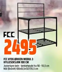 Obs Bygg FCC UTEKJØKKEN MODUL 3 HYLLESEKSJON 100 CM tilbud