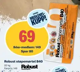 Obs Bygg Robust støpemørtel B40 tilbud