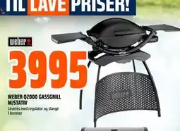 Obs Bygg WEBER Q2000 GASSGRILL M/STATIV tilbud