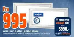Obs Bygg NATRE 2-LAGS GLASS (U 1,6) GARASJEVINDU tilbud