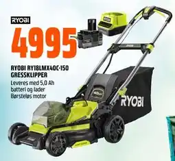 Obs Bygg RYOBI RY18LMX40C-150 GRESSKLIPPER tilbud
