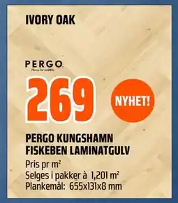 Obs Bygg PERGO KUNGSHAMN FISKEBEN LAMINATGULV tilbud