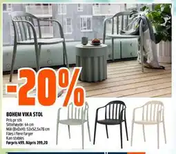 Obs Bygg BOHEM VIKA STOL tilbud