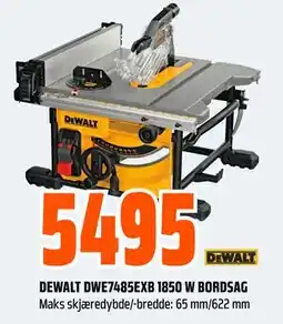 Obs Bygg DEWALT DWE7485EXB 1850 W BORDSAG tilbud
