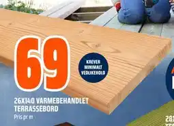 Obs Bygg 26X140 VARMEBEHANDLET TERRASSEBORD tilbud